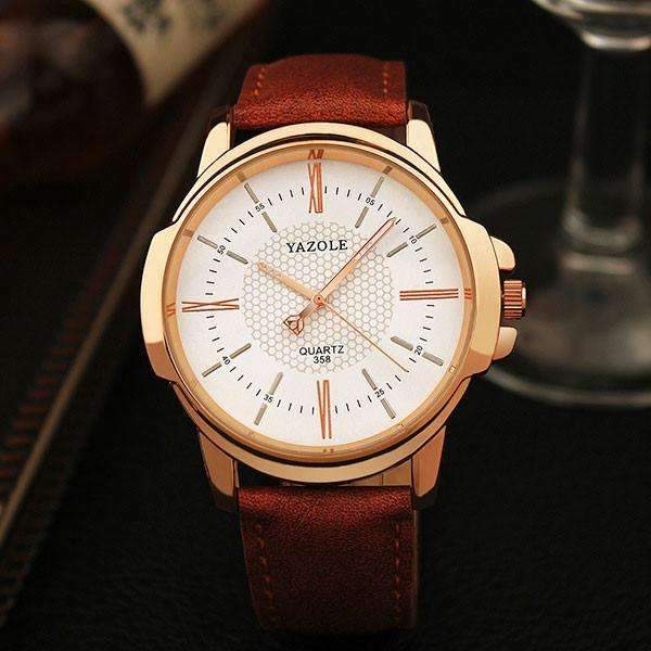 Luxury Men's Gold Quartz Watch