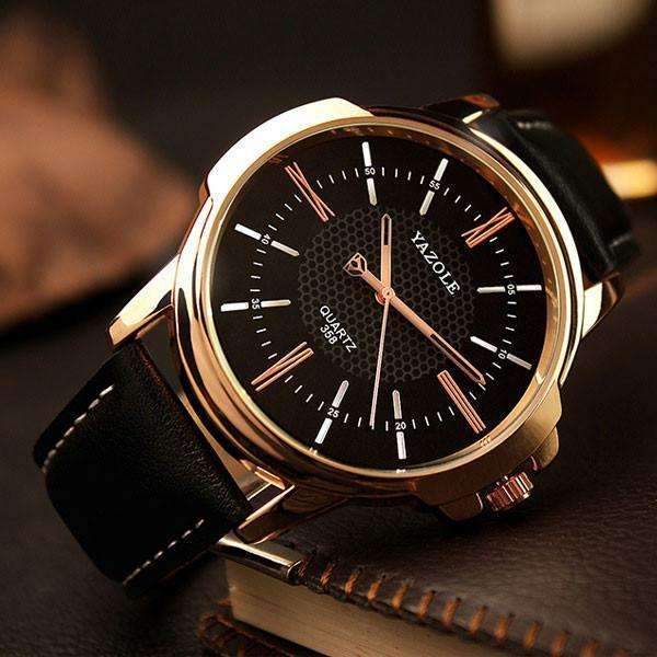 Luxury Men's Gold Quartz Watch