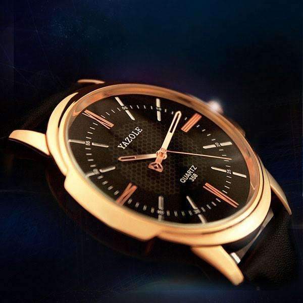 Luxury Men's Gold Quartz Watch