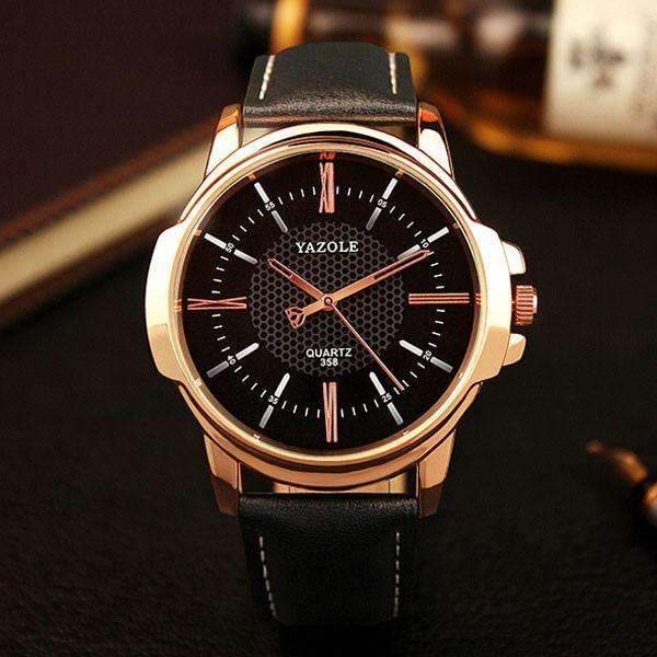 Luxury Men's Gold Quartz Watch - Fesara