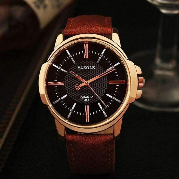 Luxury Men's Gold Quartz Watch