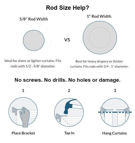 Easy Install Curtain Rod Bracket Set (2pcs)