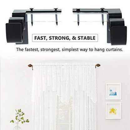Easy Install Curtain Rod Bracket Set (2pcs)