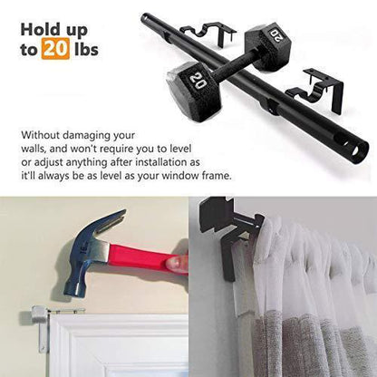 Easy Install Curtain Rod Bracket Set (2pcs)