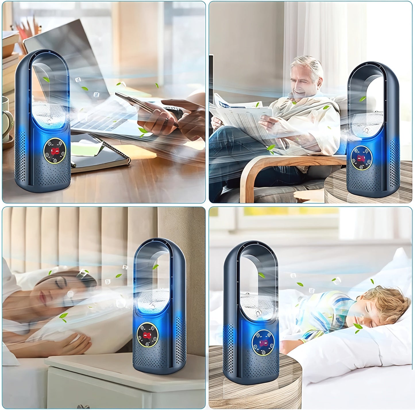Compact Silent Personal Air Cooling Fan System