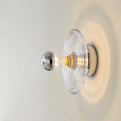 Retro Glass Wall Lamp with Metal Shade - Fesara