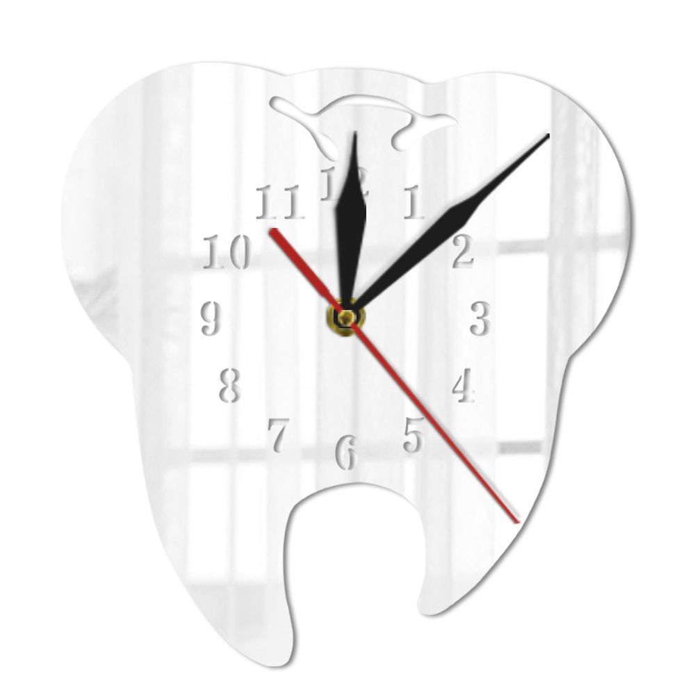 Dental Care Mirror Wall Clock