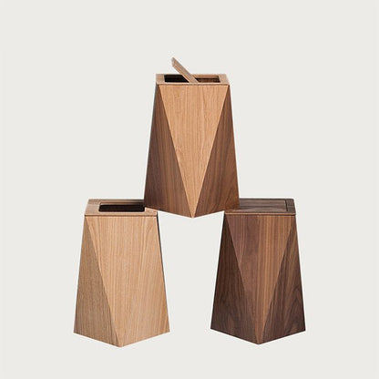 Simple Wooden Trash Can for Home and Office