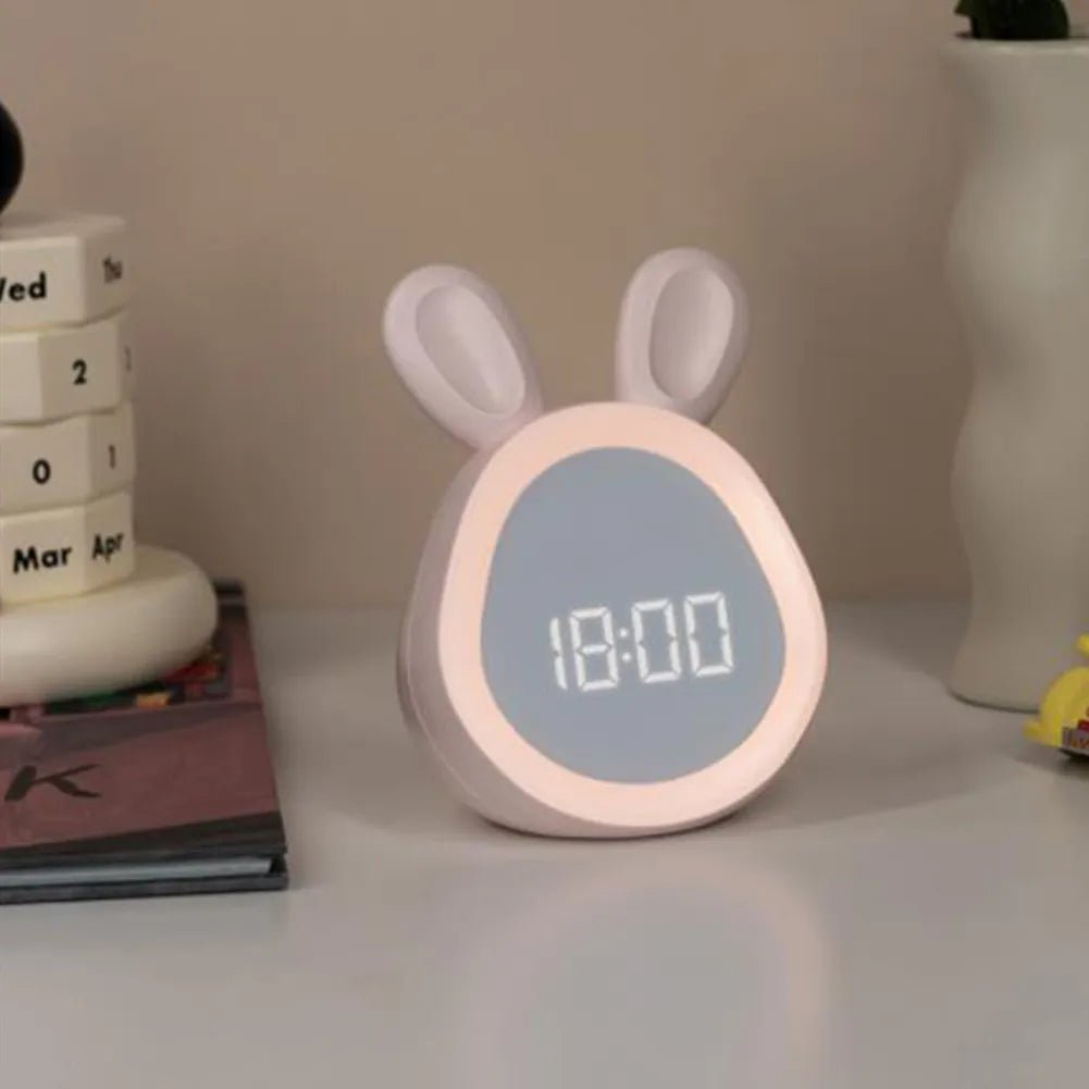 Cute Rabbit Kids Alarm Clock with Night Light