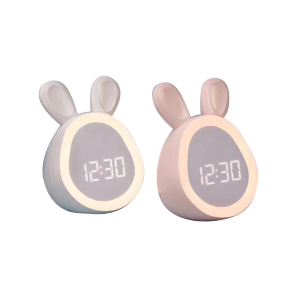 Cute Rabbit Kids Alarm Clock with Night Light