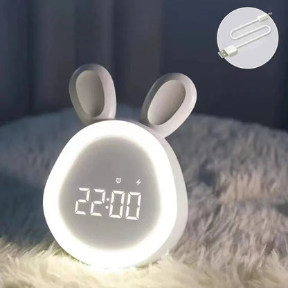 Cute Rabbit Kids Alarm Clock with Night Light
