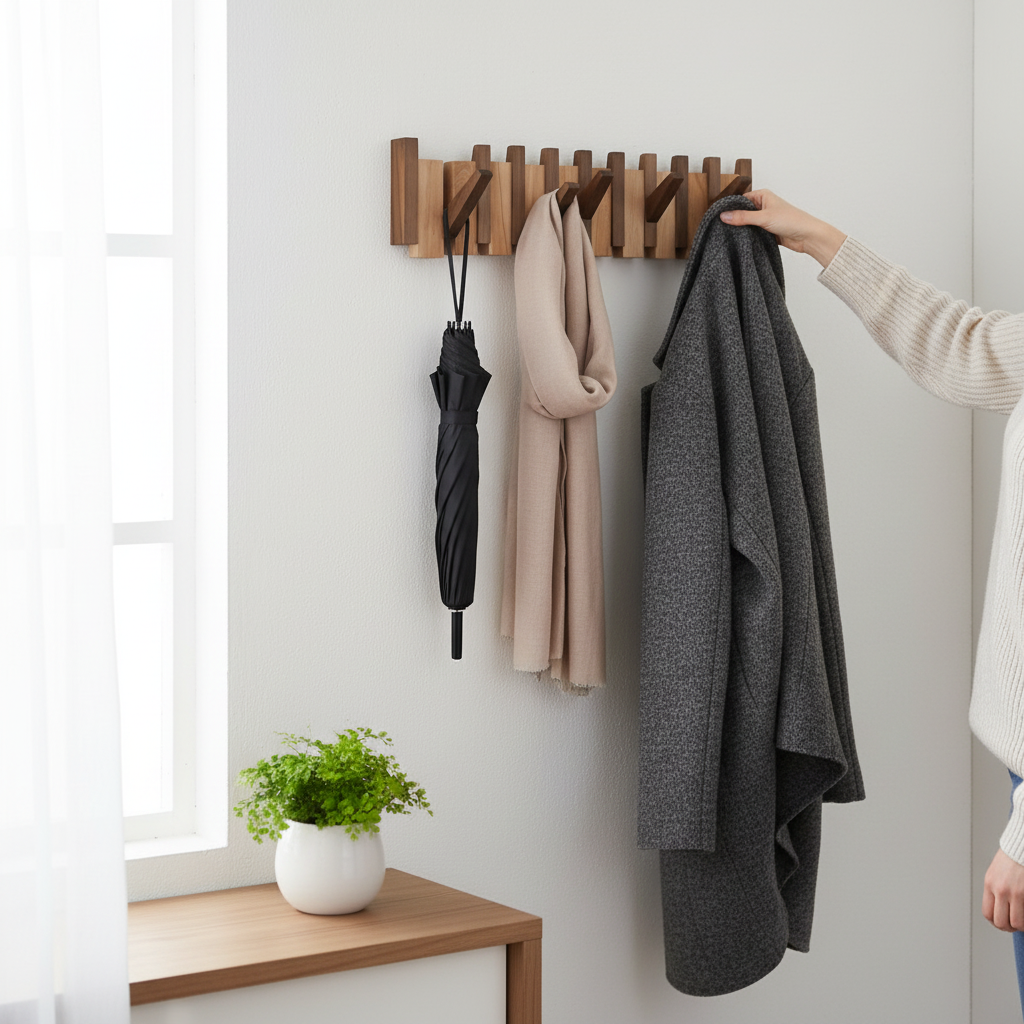 Stylish Wooden Coat Hook for Hanging Storage - Fesara