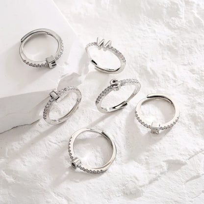 Shining Customizable Alphabet Initial Rings