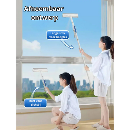Practical 3-in-1 Window Cleaner with Spray and Squeegee