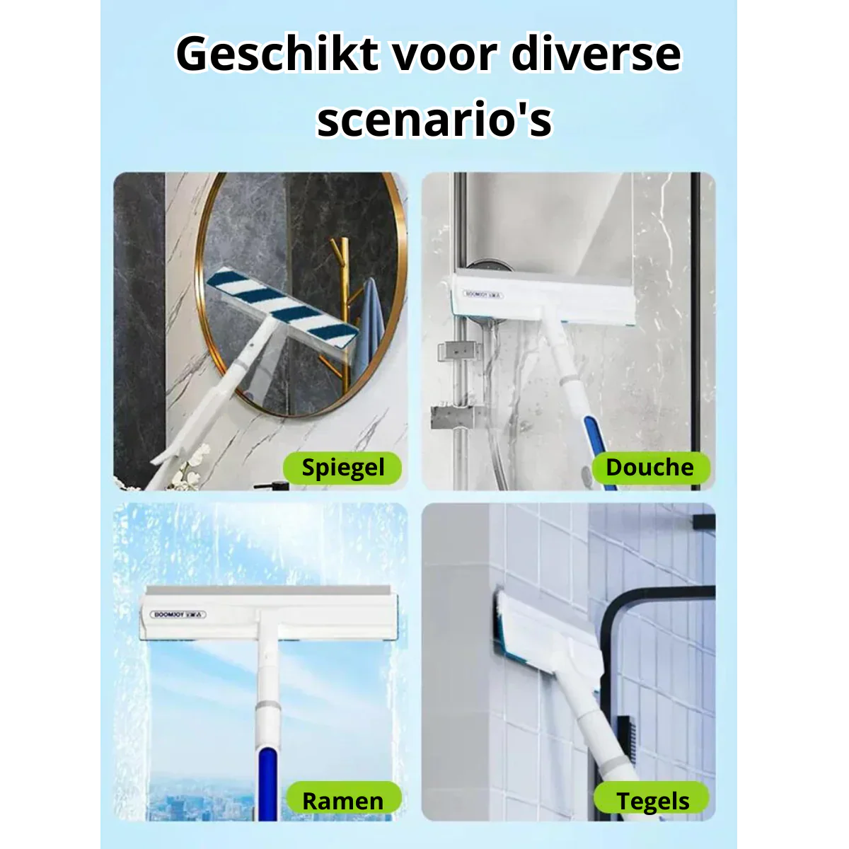 Practical 3-in-1 Window Cleaner with Spray and Squeegee