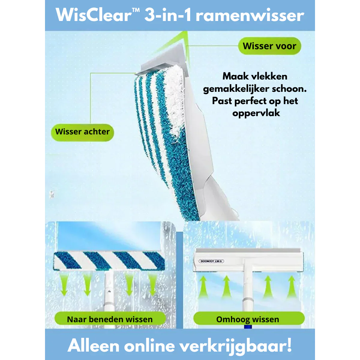 Practical 3-in-1 Window Cleaner with Spray and Squeegee