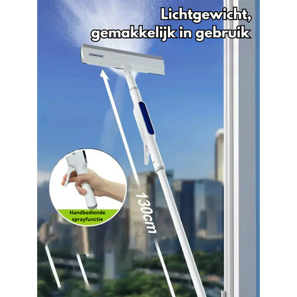 Practical 3-in-1 Window Cleaner with Spray and Squeegee