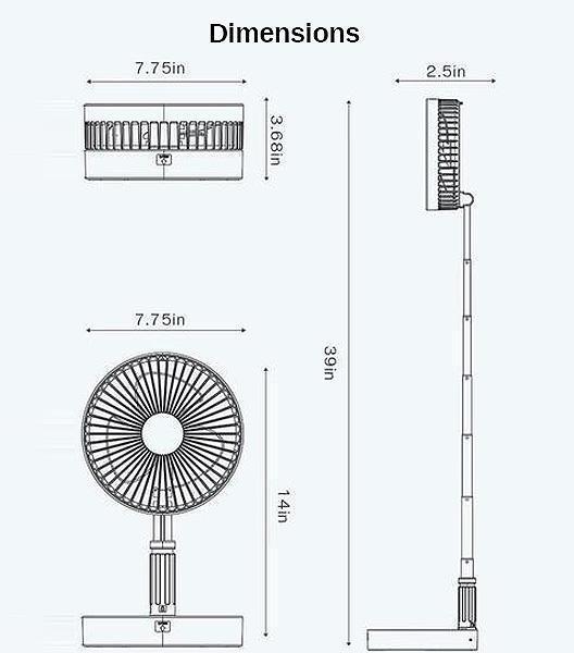 Portable Compact Folding Desk Fan