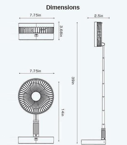 Portable Compact Folding Desk Fan