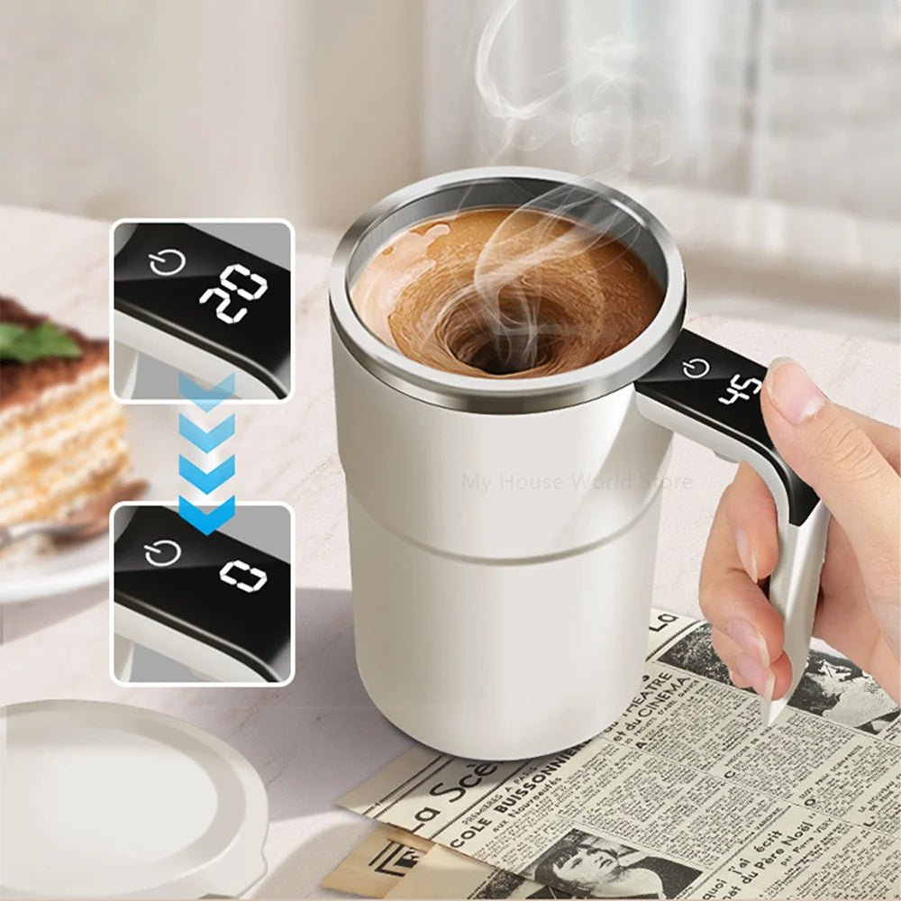 Electric Auto Stir Coffee Mug with LCD Display - Fesara