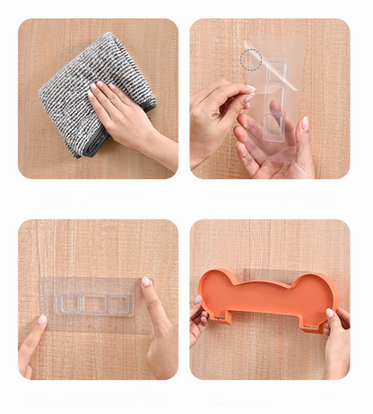 Easy Stick Fabric Storage Wall Shelf