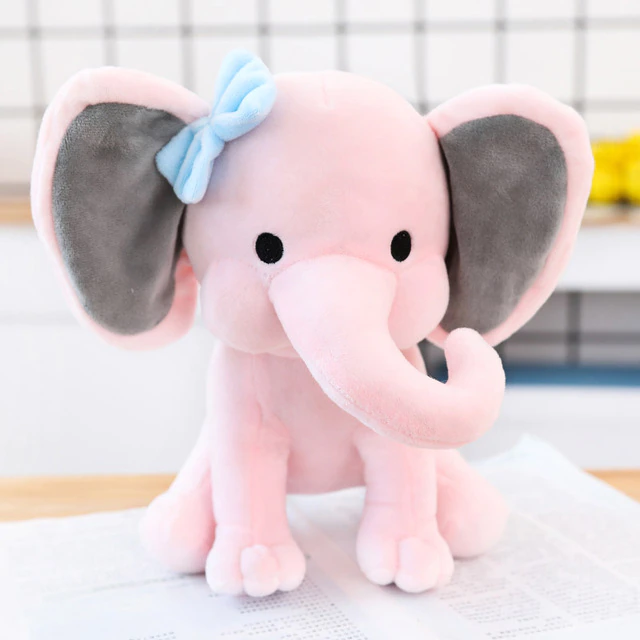 Soft Grey Cuddle Elephant Pillow for Kids