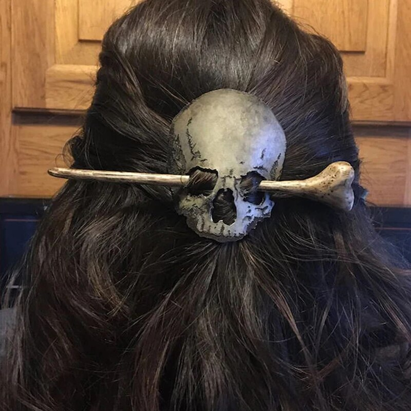 Edgy Gothic Skull Hair Barrettes
