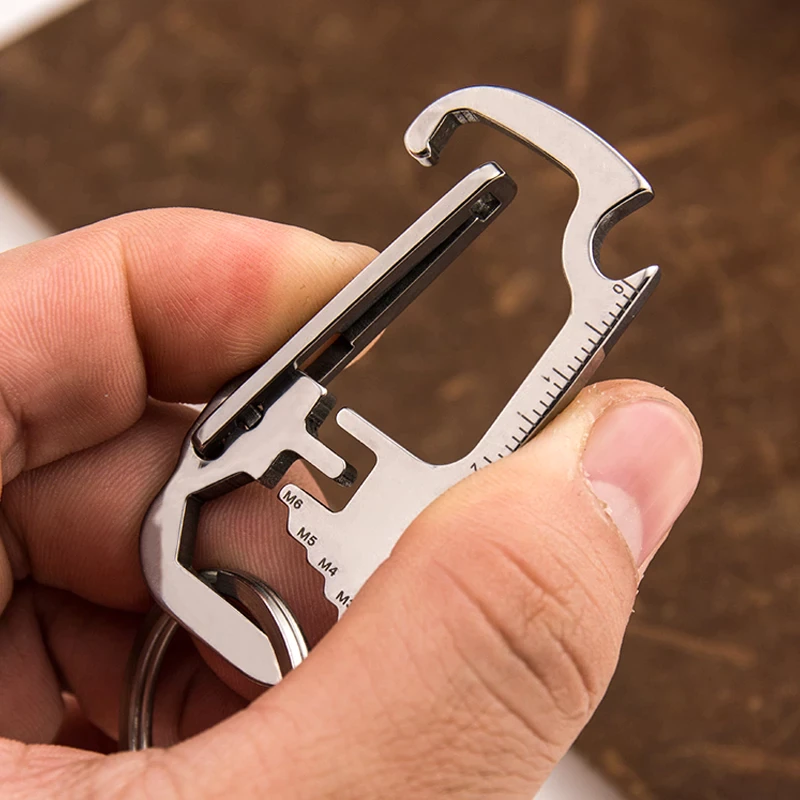 Durable Steel Pocket Multi Tool Keychain Opener