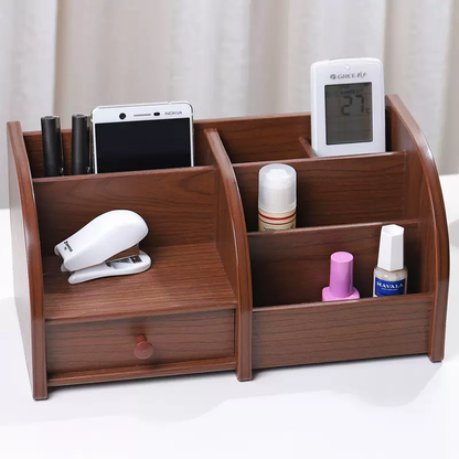 Stylish Wooden Office Desk Organizer