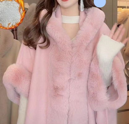 Cozy Women's Hooded Throw Poncho Blanket - Fesara