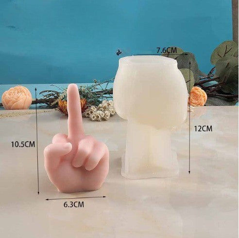 Unique Finger Gesture Artistic Wax Candle Molds