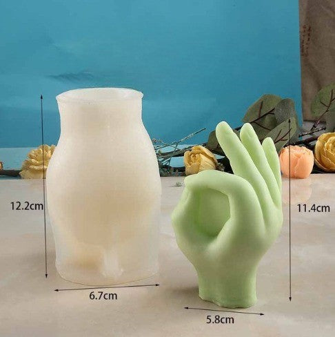 Unique Finger Gesture Artistic Wax Candle Molds