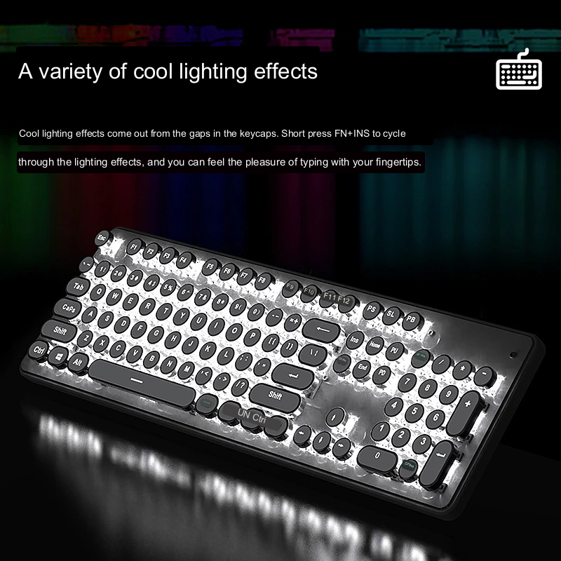 Vintage Style Mechanical Gaming Keyboard