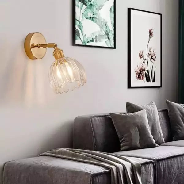 Vintage Glass Tulip Wall Lamp