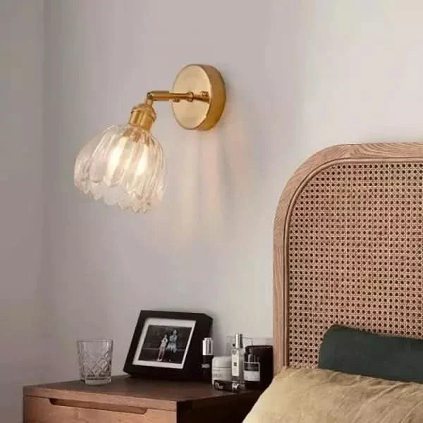 Classic Floral Glass Wall Light Fixture