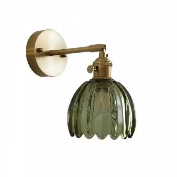 Classic Floral Glass Wall Light Fixture