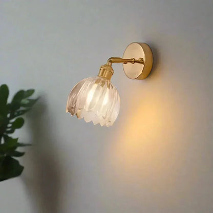 Classic Floral Glass Wall Light Fixture