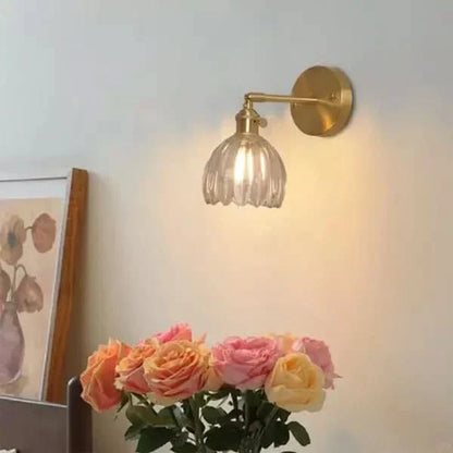 Classic Floral Glass Wall Light Fixture