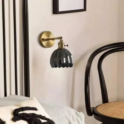 Classic Floral Glass Wall Light Fixture