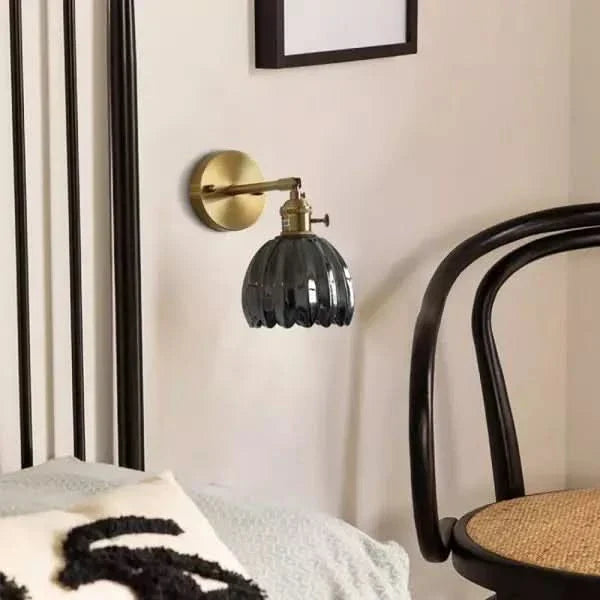 Classic Floral Glass Wall Light Fixture