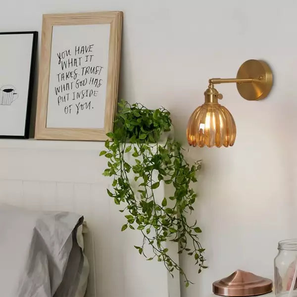 Vintage Glass Tulip Wall Lamp
