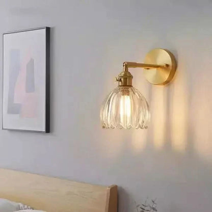 Classic Floral Glass Wall Light Fixture