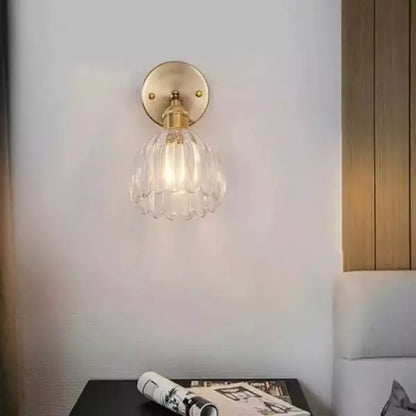 Vintage Glass Tulip Wall Lamp