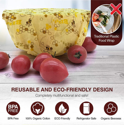 Eco Friendly Beeswax Food Wraps (3 Pack)
