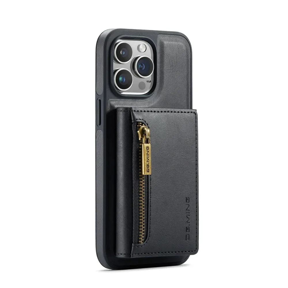 Slim Leather iPhone Wallet Case with Magnetic Car Mount