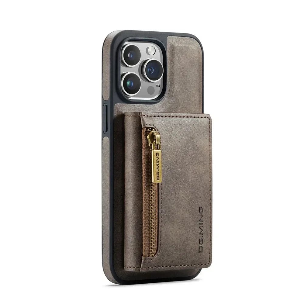 Slim Leather iPhone Wallet Case with Magnetic Car Mount