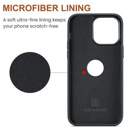 Slim Leather iPhone Wallet Case with Magnetic Car Mount