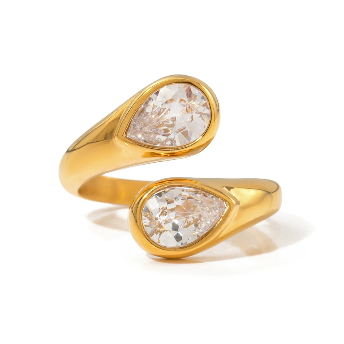 Elegant Drop Diamond Wrap Ring - Fesara