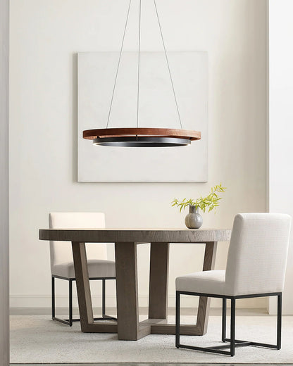 Contemporary Double Ring LED Pendant Adjustable Light Fixture