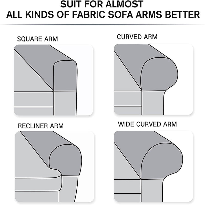 Soft Furniture Armrest Protectors, Set of 2, Red